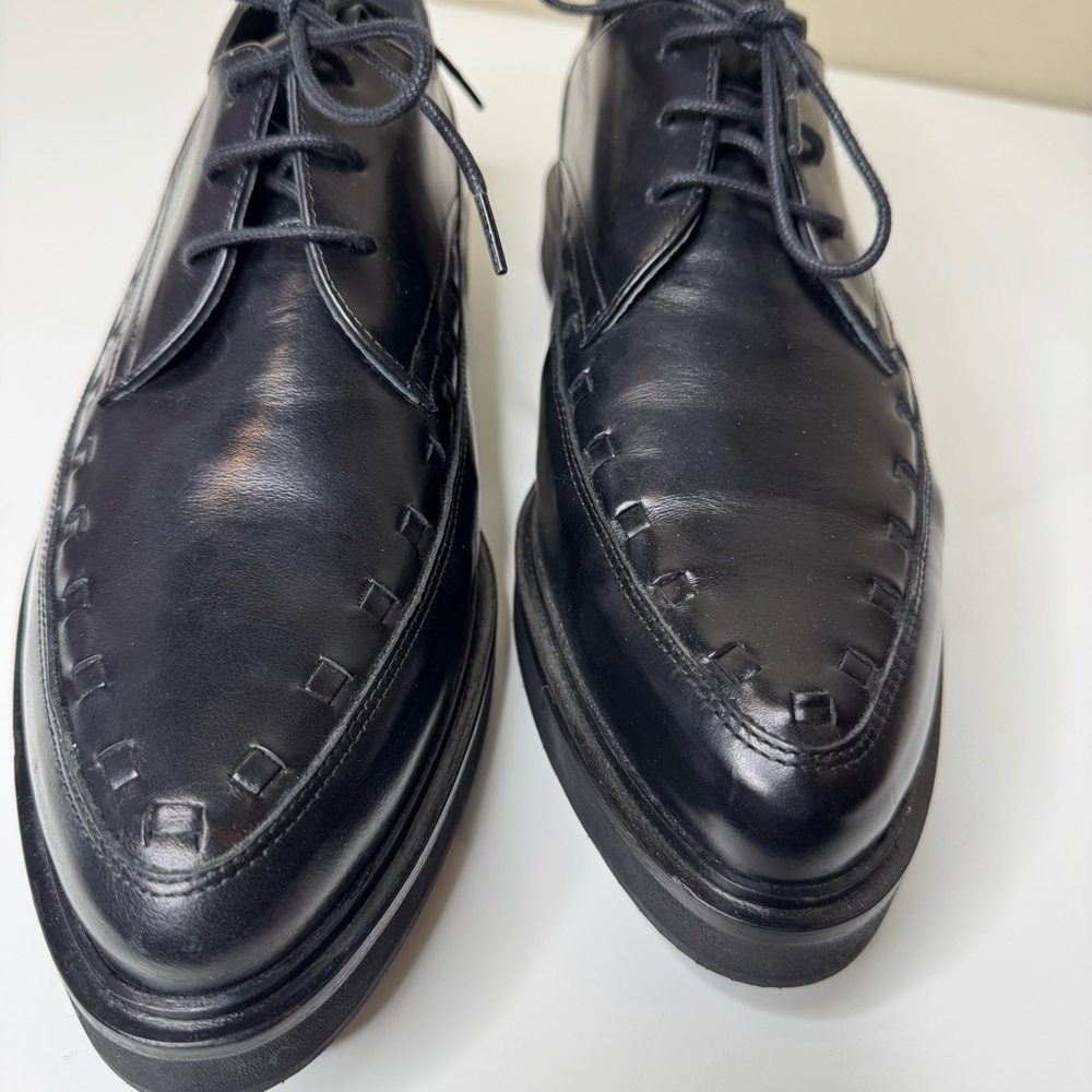 ALL SAINTS Black Topper Pointed Toe Derby Dress Shoes Mens eu 46 NWOT - Picture 4 of 15